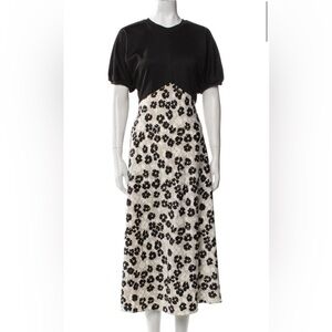 Ted Baker Black and Cream Floral Maxi dress